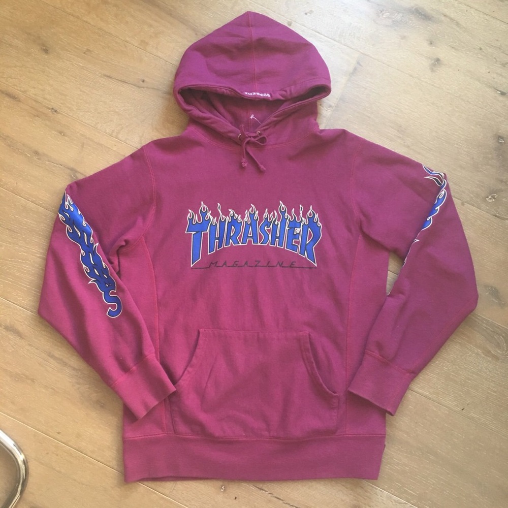 Supreme x Thrasher Pink Flame hoodie - Picture 3 of 3